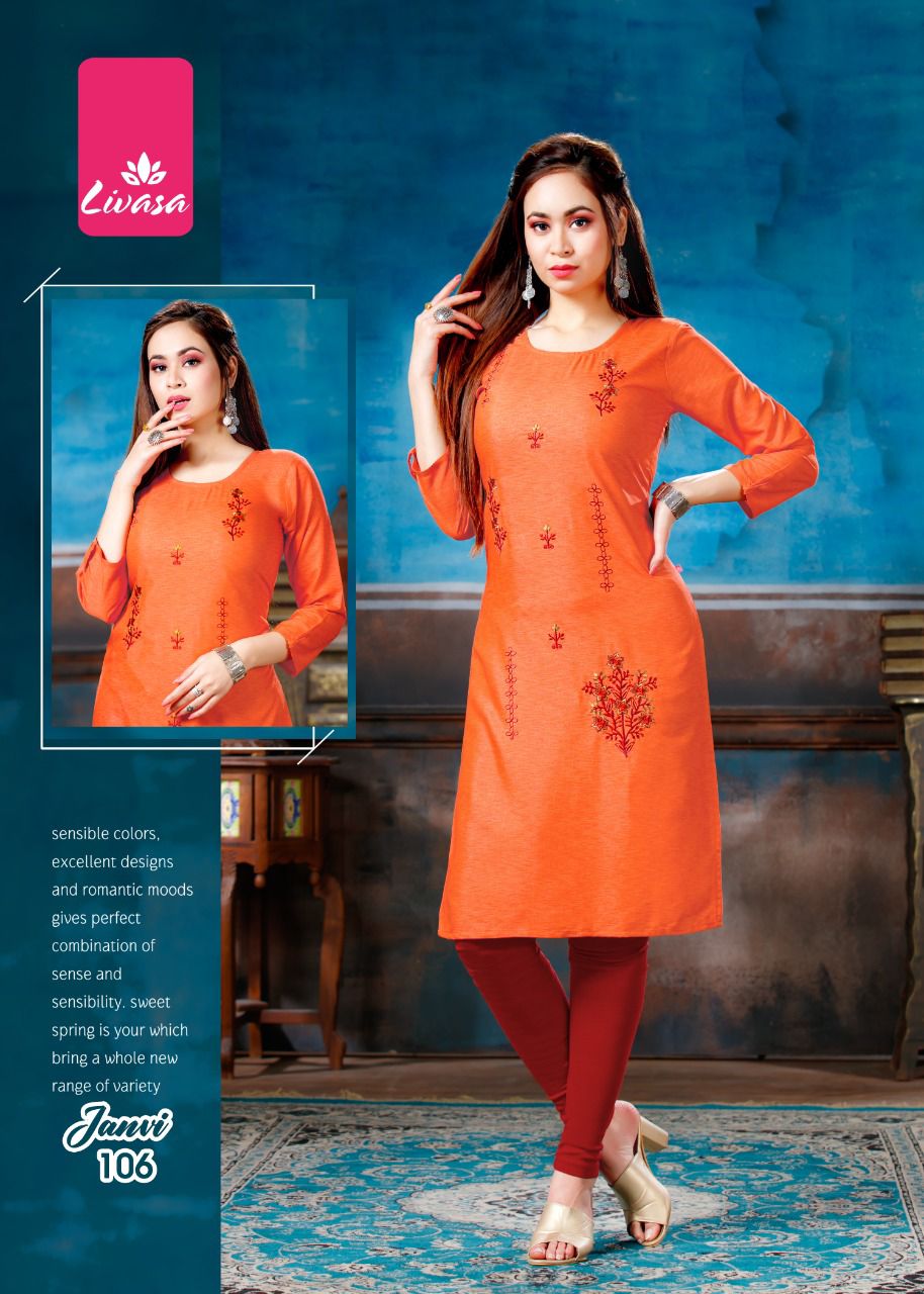 Livasa Janvi Printed Rayon Regular Wear Latest Kurti Collection